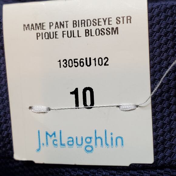 J McLaughlin Womens Size 10 NWT Mame Pant Birdseye Pique Cotton Blue - Picture 7 of 10